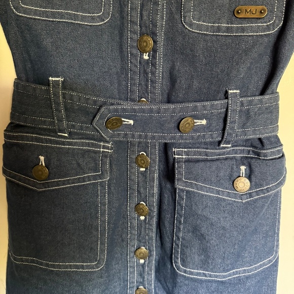 Marc By Marc Jacobs Denim Jean Button Dress with Belt Size 0 - Picture 7 of 11